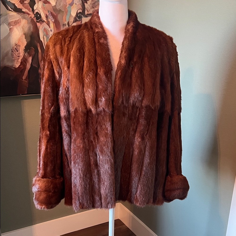Elegant‎ Brown Mink Fur Jacket